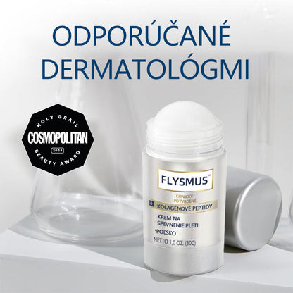 Flysmus™ Kolagénové peptidy SPEVŇUJÚCE SÉRUM v tyčinke 🎉 Certifikované Slovenským ústavom hygieny (SÚH) a Slovenskou dermatologickou spoločnosťou (SDS), zaručujúce najvyššiu kvalitu a bezpečnosť pre vašu pleť.