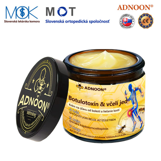 ADNOON® Krém na hojenie kostí s botulotoxínom a včelím jedom ⭐👨‍⚕️Schválené Slovenskou spoločnosťou ortopedie a traumatológie (SOTS)