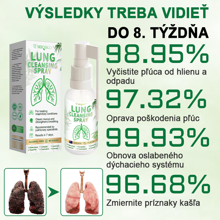 [Oficiálny značkový obchod] 👨‍⚕️𝐌𝐈𝐐𝐈𝐊𝐎® Pokročilý sprej na čistenie pľúc (☘️Odporúčané pľúcnymi špecialistami☘️)