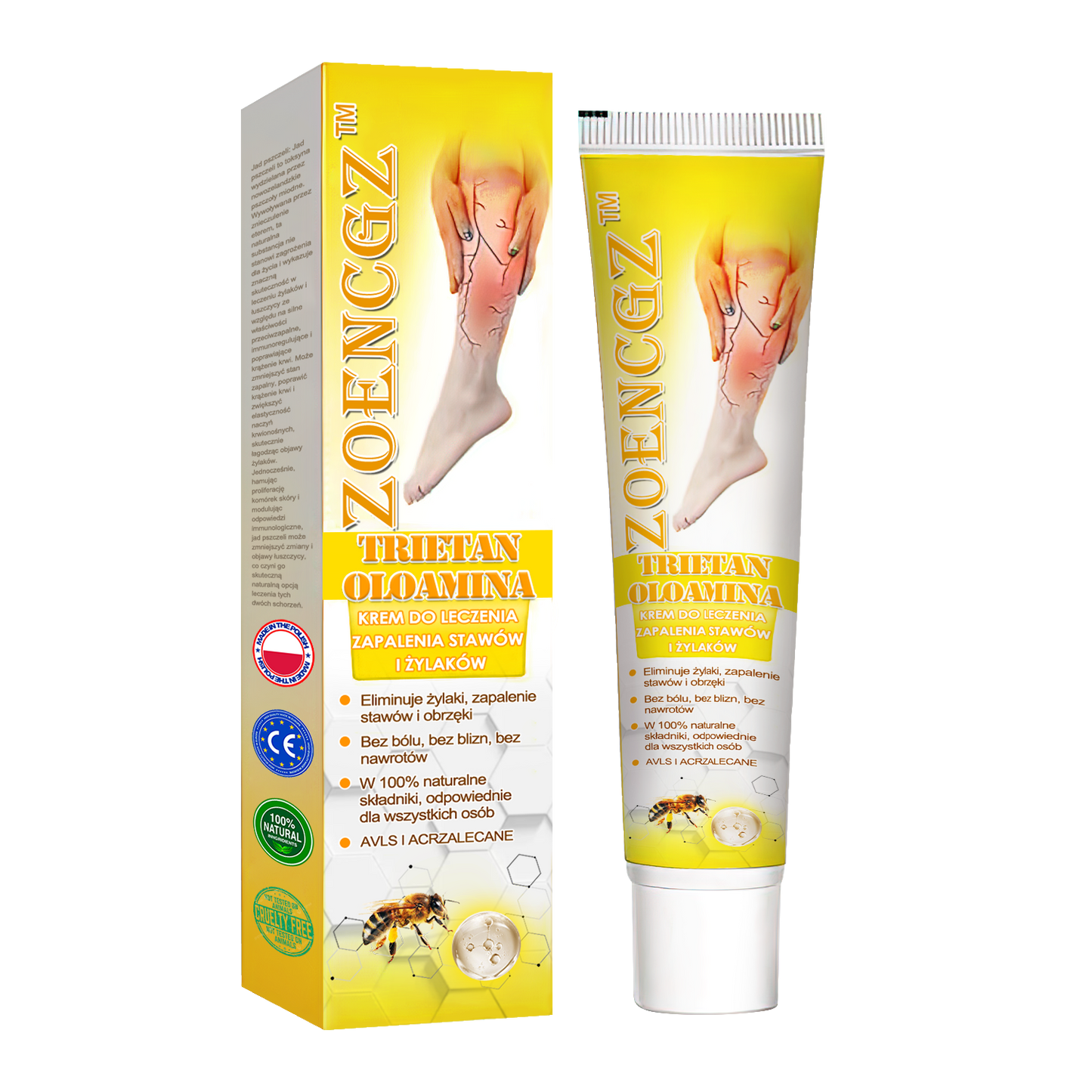 🏆[✨Negozio ufficiale del marchio✨]Zoencgz™ Crema al veleno d'api  per artrite e vene varicose