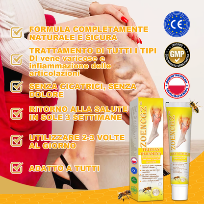 🏆[✨Negozio ufficiale del marchio✨]Zoencgz™ Crema al veleno d'api  per artrite e vene varicose