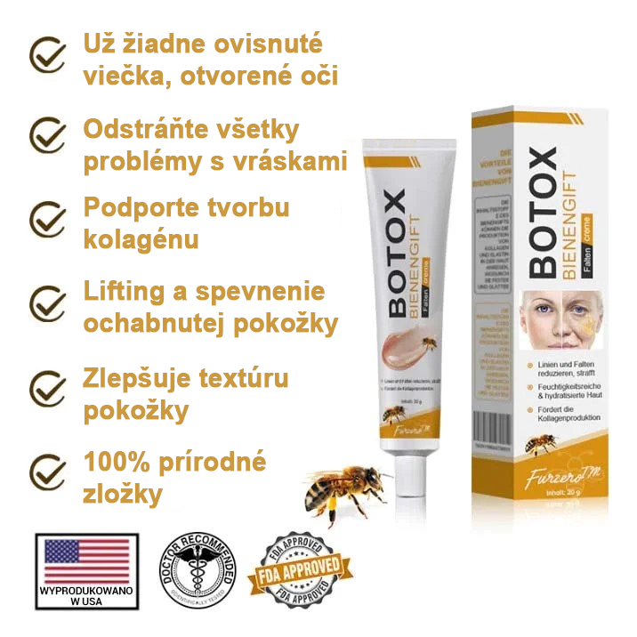 🍀👩‍⚕️Získajte mladistvú pleť hneď teraz! - 👩‍⚕️Furzero™ Botoxový krém na odstraňovanie vrások s obsahom včelieho jedu - (posledný deň 70% zľava)
