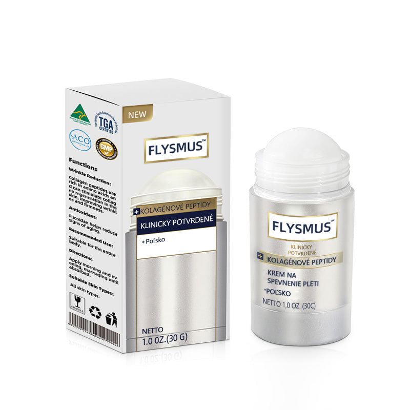 Flysmus™ Kolagénové peptidy SPEVŇUJÚCE SÉRUM v tyčinke 🎉 Certifikované Slovenským ústavom hygieny (SÚH) a Slovenskou dermatologickou spoločnosťou (SDS), zaručujúce najvyššiu kvalitu a bezpečnosť pre vašu pleť.